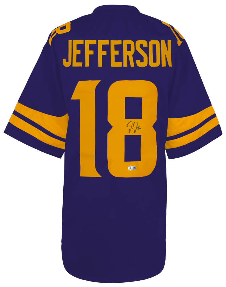 Justin Jefferson Signed Purple Color Rush Custom Football Jersey - (Beckett) - JEFJRY312 - Justin Jefferson Signed Purple Color Rush Custom Football Jersey - (Beckett) product image