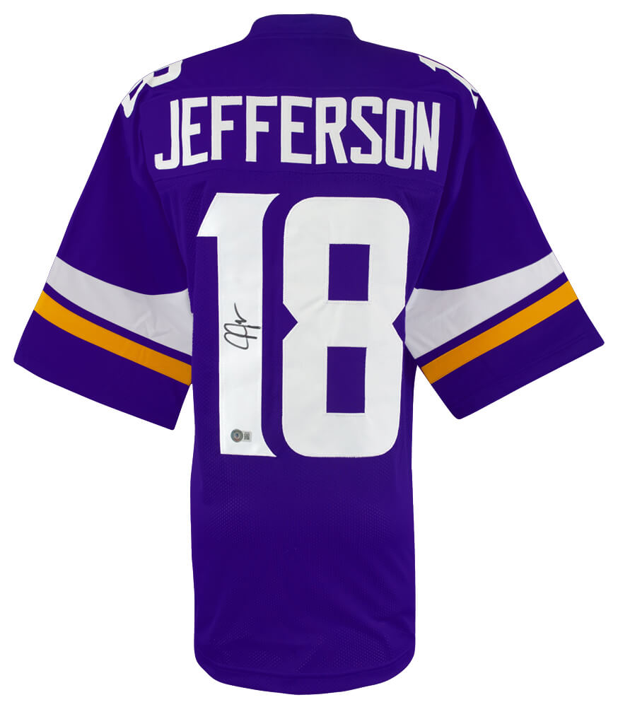 Justin Jefferson Signed Purple Custom Football Jersey - (Beckett) - JEFJRY313 - Justin Jefferson Signed Purple Custom Football Jersey - (Beckett) product image