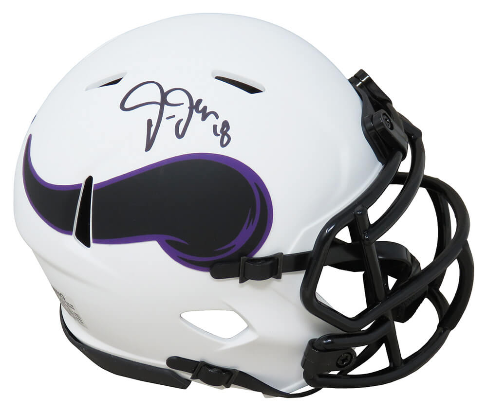 Justin Jefferson Signed Minnesota Vikings Lunar Eclipse White Matte Riddell Speed Mini Helmet - JEFMIN311 - Justin Jefferson Signed Minnesota Vikings Lunar Eclipse White Matte Riddell Speed Mini Helmet product image