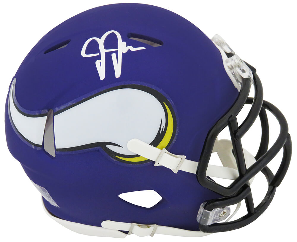Justin Jefferson Signed Vikings Riddell Speed Mini Helmet - JEFMIN312 - Justin Jefferson Signed Vikings Riddell Speed Mini Helmet product image