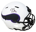 Justin Jefferson Signed Minnesota Vikings Lunar Eclipse White Matte Riddell Full Size Speed Replica Helmet - JEFREP310 - Justin Jefferson Signed Minnesota Vikings Lunar Eclipse White Matte Riddell Full Size Speed Replica Helmet product image