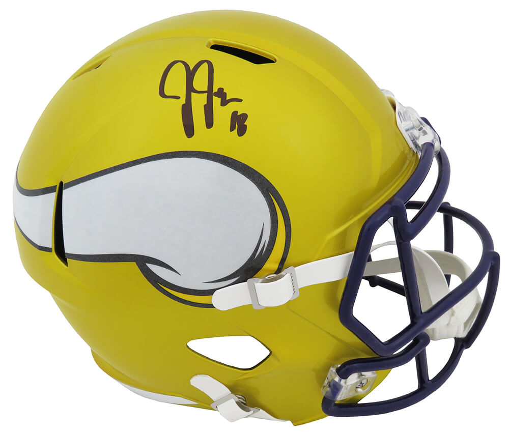 Justin Jefferson Signed Minnesota Vikings FLASH Riddell Full Size Speed Replica Helmet - JEFREP311 - Justin Jefferson Signed Minnesota Vikings FLASH Riddell Full Size Speed Replica Helmet product image
