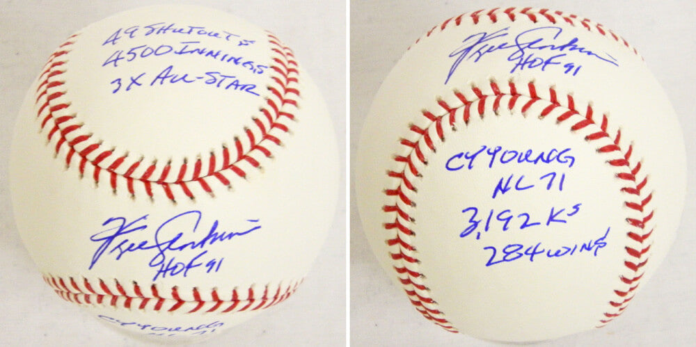 Fergie Jenkins Signed Official MLB Stat Baseball w/7 Inscriptions - JENBSB101 - Fergie Jenkins Signed Official MLB Stat Baseball w/7 Inscriptions product image