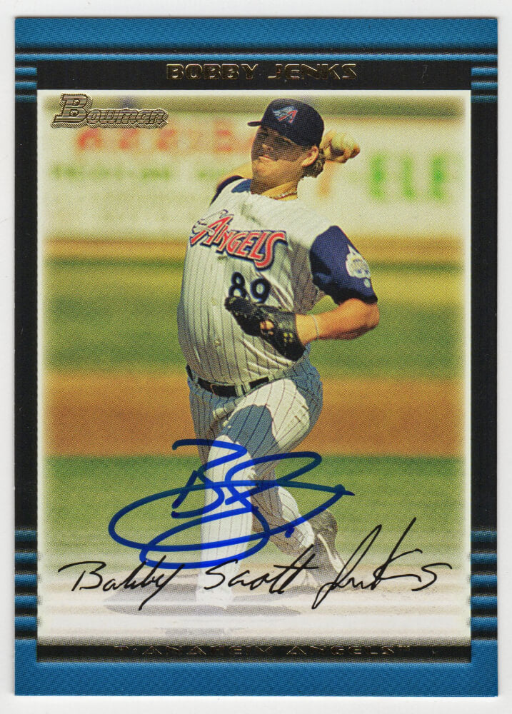 Bobby Jenks Signed 2002 Bowman Rookie Baseball Card #400 - JENCAR121 - Bobby Jenks Signed 2002 Bowman Rookie Baseball Card #400 product image