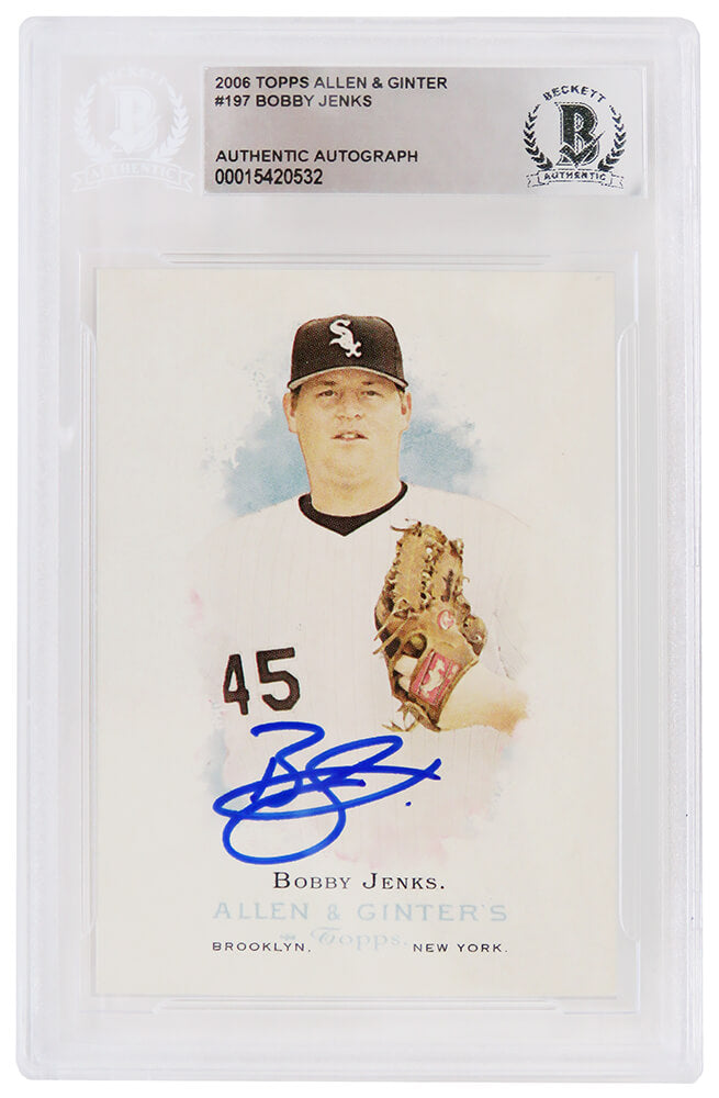 Bobby Jenks Signed White Sox 2006 Allen & Ginter Baseball Card #197 - (Beckett - Auto Grade 10) - JENCAR127 - Bobby Jenks Signed White Sox 2006 Allen & Ginter Baseball Card #197 - (Beckett - Auto Grade 10) product image