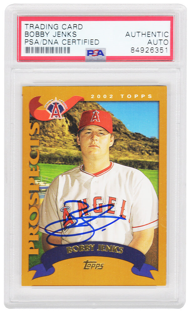 Bobby Jenks Signed 2002 Topps Traded Rookie Baseball Card #T172 - (PSA Encapsulated) - JENCAR129 - Bobby Jenks Signed 2002 Topps Traded Rookie Baseball Card #T172 - (PSA Encapsulated) product image