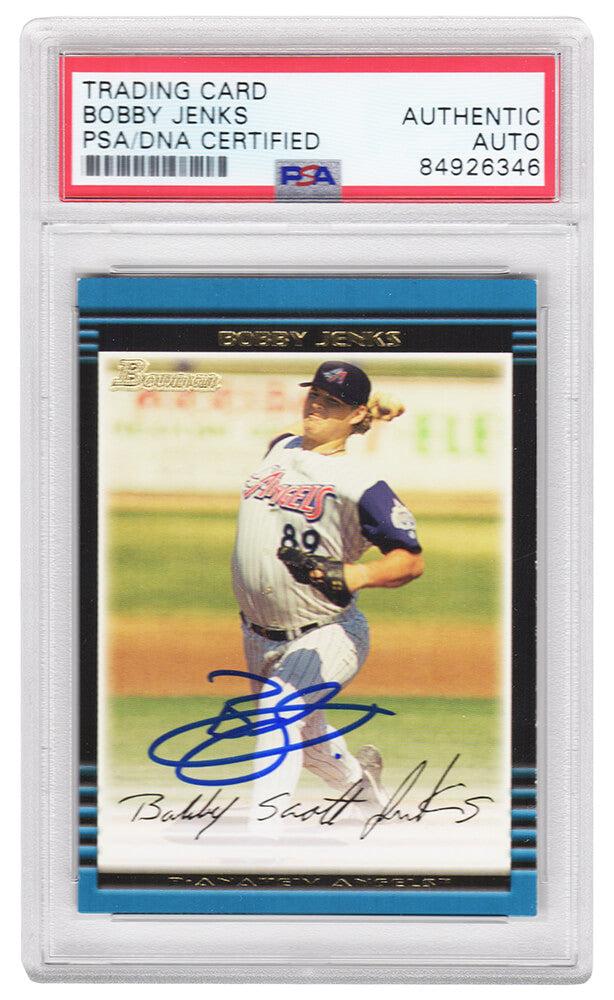 Bobby Jenks Signed 2002 Bowman Rookie Baseball Card #400 - (PSA Encapsulated) - JENCAR130 - Bobby Jenks Signed 2002 Bowman Rookie Baseball Card #400 - (PSA Encapsulated) product image