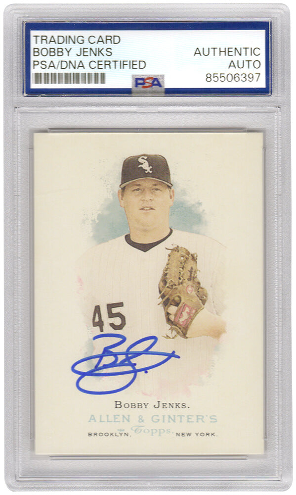 Bobby Jenks Signed Chicago White Sox 2006 Allen & Ginter Baseball Trading Card #197 - (PSA Encapsulated) - JENCAR135 - Bobby Jenks Signed Chicago White Sox 2006 Allen & Ginter Baseball Trading Card #197 - (PSA Encapsulated) product image