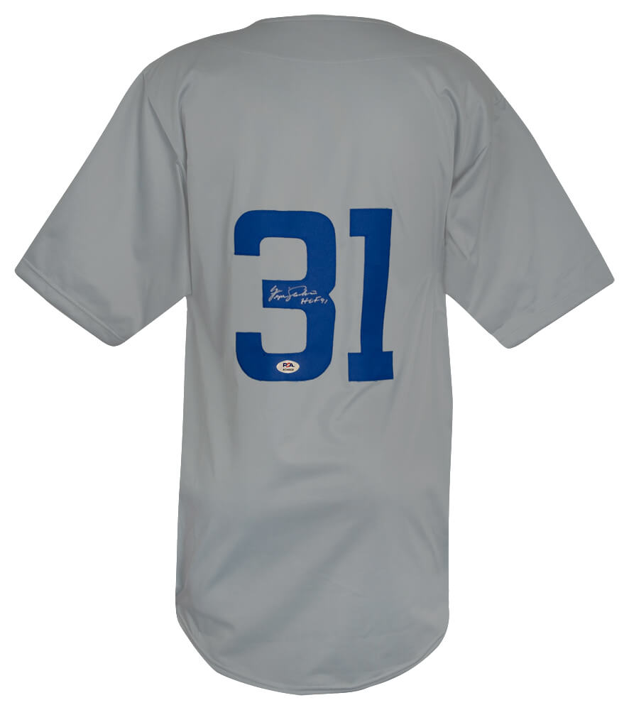 Fergie Jenkins Signed Grey Custom Basball Jersey w/HOF'91 - (PSA) - JENJRY102 - Fergie Jenkins Signed Grey Custom Basball Jersey w/HOF'91 - (PSA) product image