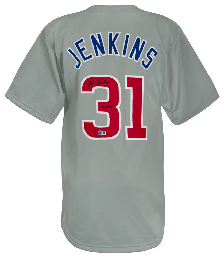 Fergie Jenkins Signed Grey Custom Baseball Jersey w/HOF'91 - (Beckett) - JENJRY103 - Fergie Jenkins Signed Grey Custom Baseball Jersey w/HOF'91 - (Beckett) product image