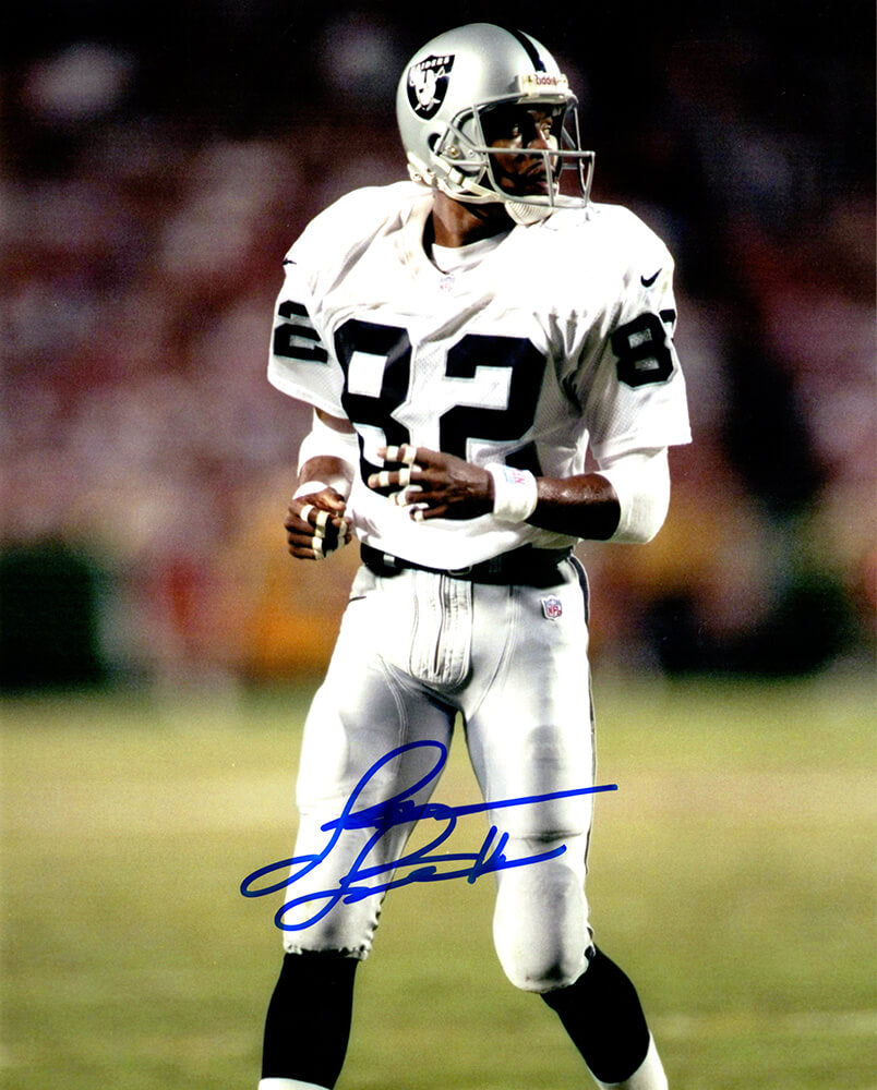 James Jett Signed Raiders White Jersey Action 8x10 Photo - JET08P300MYS - James Jett Signed Raiders White Jersey Action 8x10 Photo product image