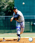 Tommy John Signed New York Yankees Pitching 8x10 Photo - JOH08P100 - Tommy John Signed New York Yankees Pitching 8x10 Photo product image