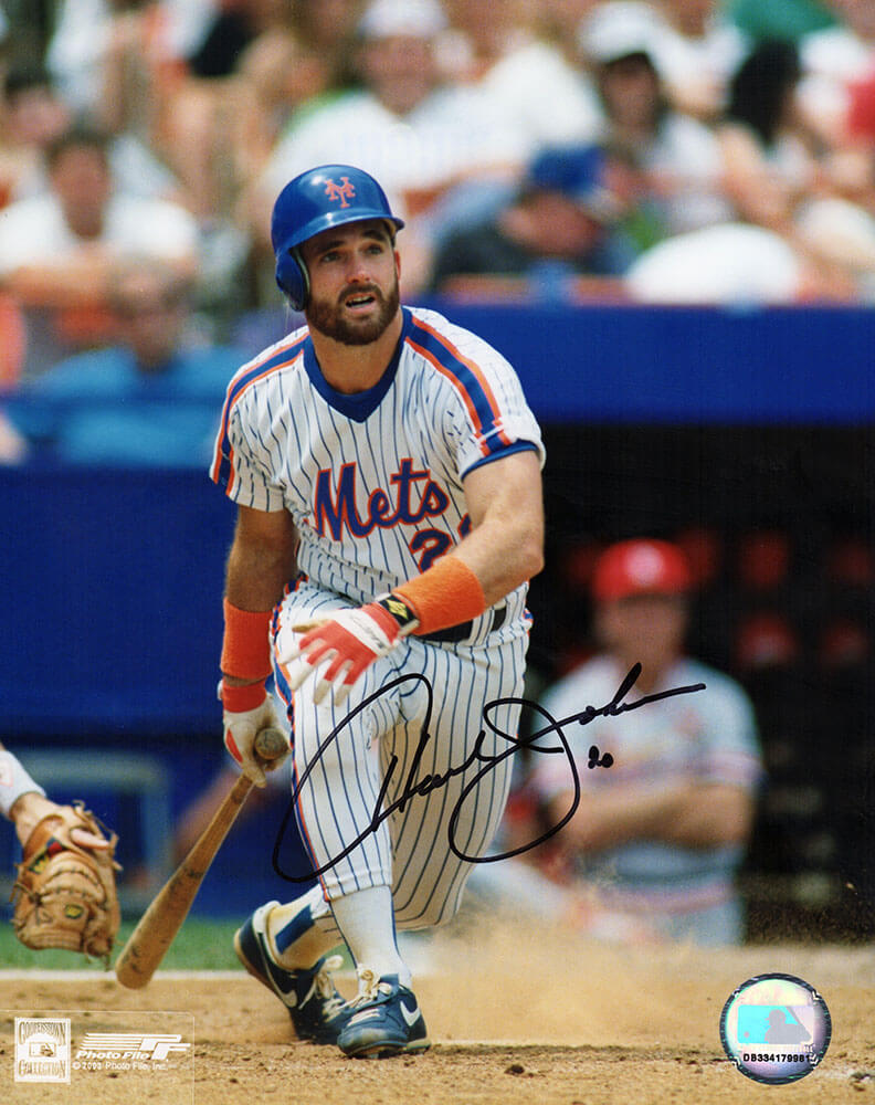 Howard Johnson Signed New York Mets Swinging Action 8x10 Photo - (In Black) - JOH08P122 - Howard Johnson Signed New York Mets Swinging Action 8x10 Photo - (In Black) product image