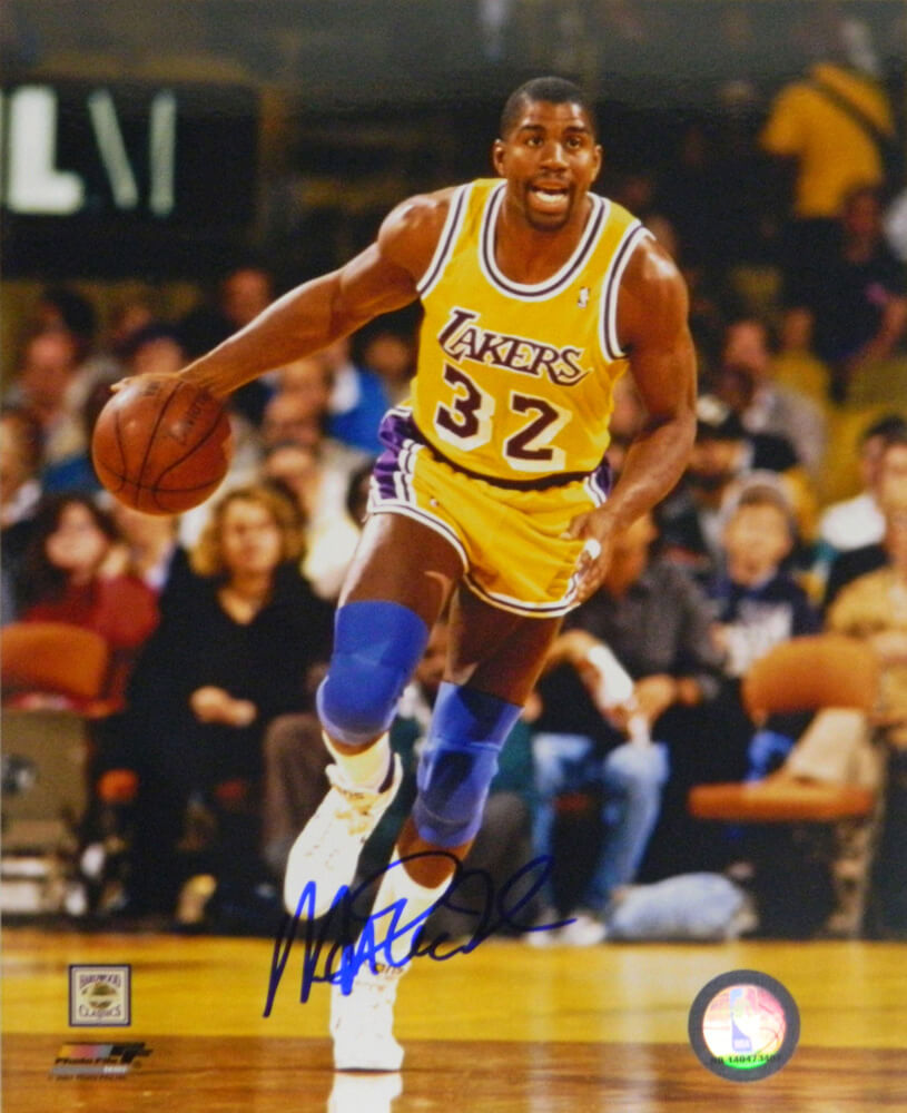 Magic Johnson Signed Lakers Action 8x10 Photo - JOH08P200 - Magic Johnson Signed Lakers Action 8x10 Photo product image