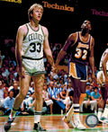 Magic Johnson Signed Lakers vs Celtics NBA Action 8x10 Photo w/Larry Bird - JOH08P207 - Magic Johnson Signed Lakers vs Celtics NBA Action 8x10 Photo w/Larry Bird product image