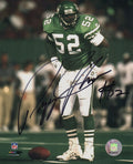 Pepper Johnson Signed New York Jets Green Jersey Over Football 8x10 Photo - JOH08P314 - Pepper Johnson Signed New York Jets Green Jersey Over Football 8x10 Photo product image
