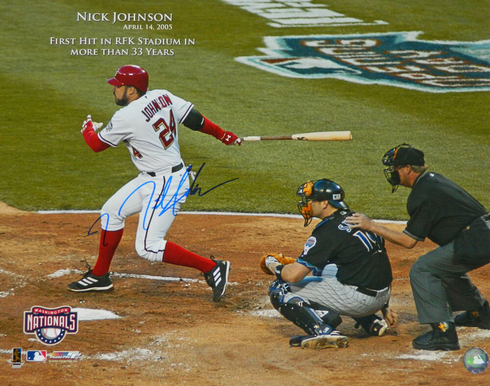 Nick Johnson Signed Washington Nationals First Hit In RFK Stadium 16x20 Photo - JOH16P100 - Nick Johnson Signed Washington Nationals First Hit In RFK Stadium 16x20 Photo product image