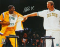 Magic Johnson Signed Los Angeles Lakers Larry Bird Retirement Night 16x20 Photo - JOH16P238 - Magic Johnson Signed Los Angeles Lakers Larry Bird Retirement Night 16x20 Photo product image