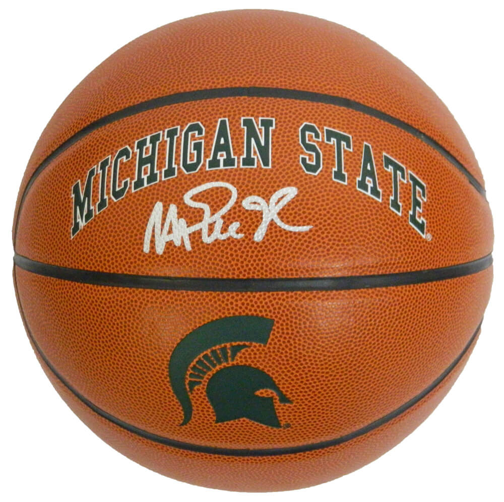 Magic Johnson Signed Michigan State Logo Basketball - JOHBSK214 - Magic Johnson Signed Michigan State Logo Basketball product image