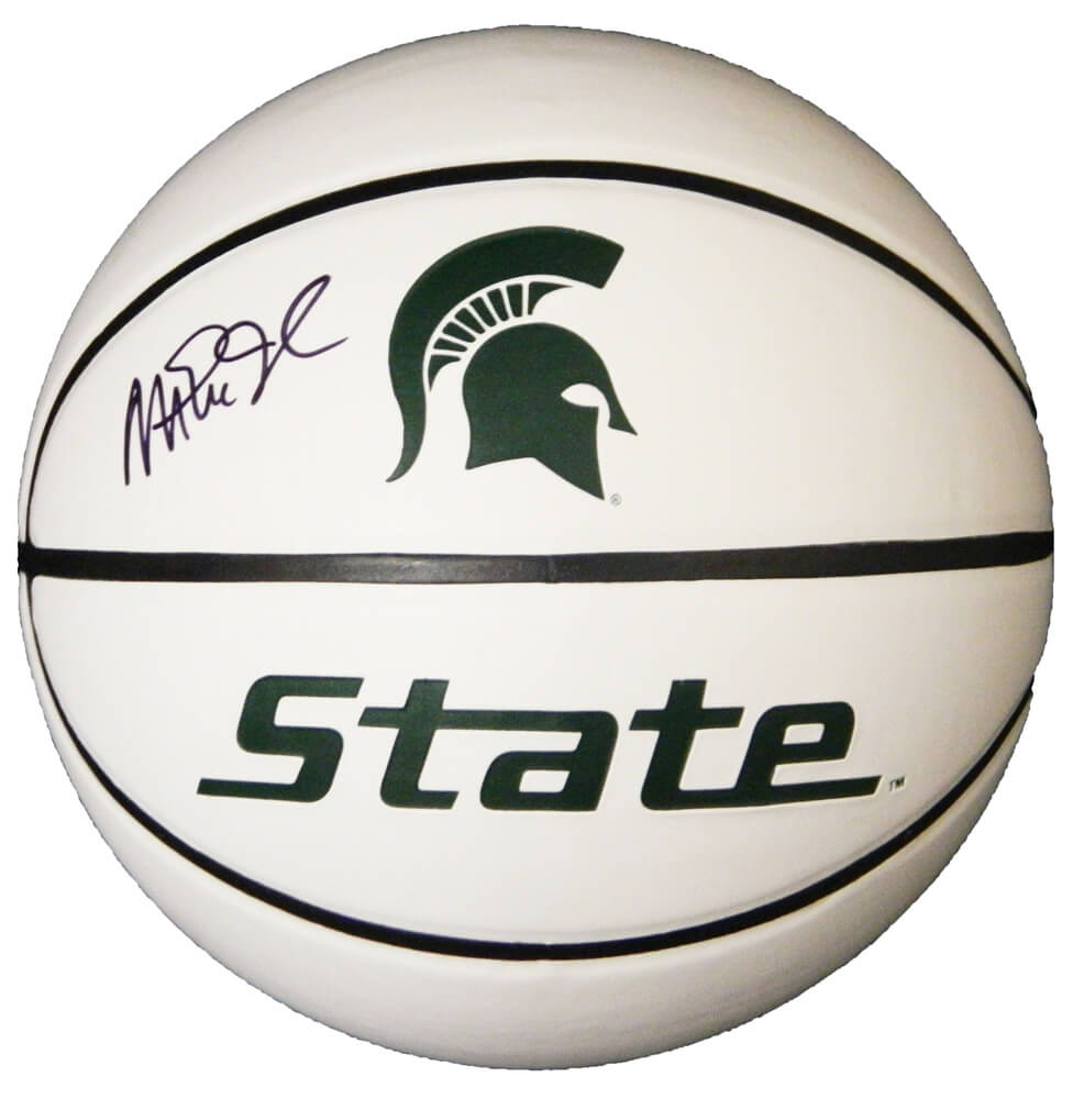Magic Johnson Signed Michigan State Spartans Baden White Logo Basketball - JOHBSK215 - Magic Johnson Signed Michigan State Spartans Baden White Logo Basketball product image