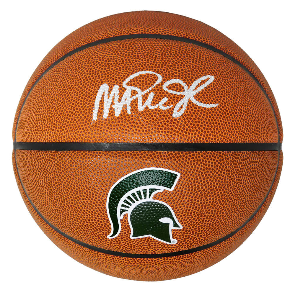 Magic Johnson Signed Michigan State Spartans Baden Brown Logo Basketball - JOHBSK217 - Magic Johnson Signed Michigan State Spartans Baden Brown Logo Basketball product image