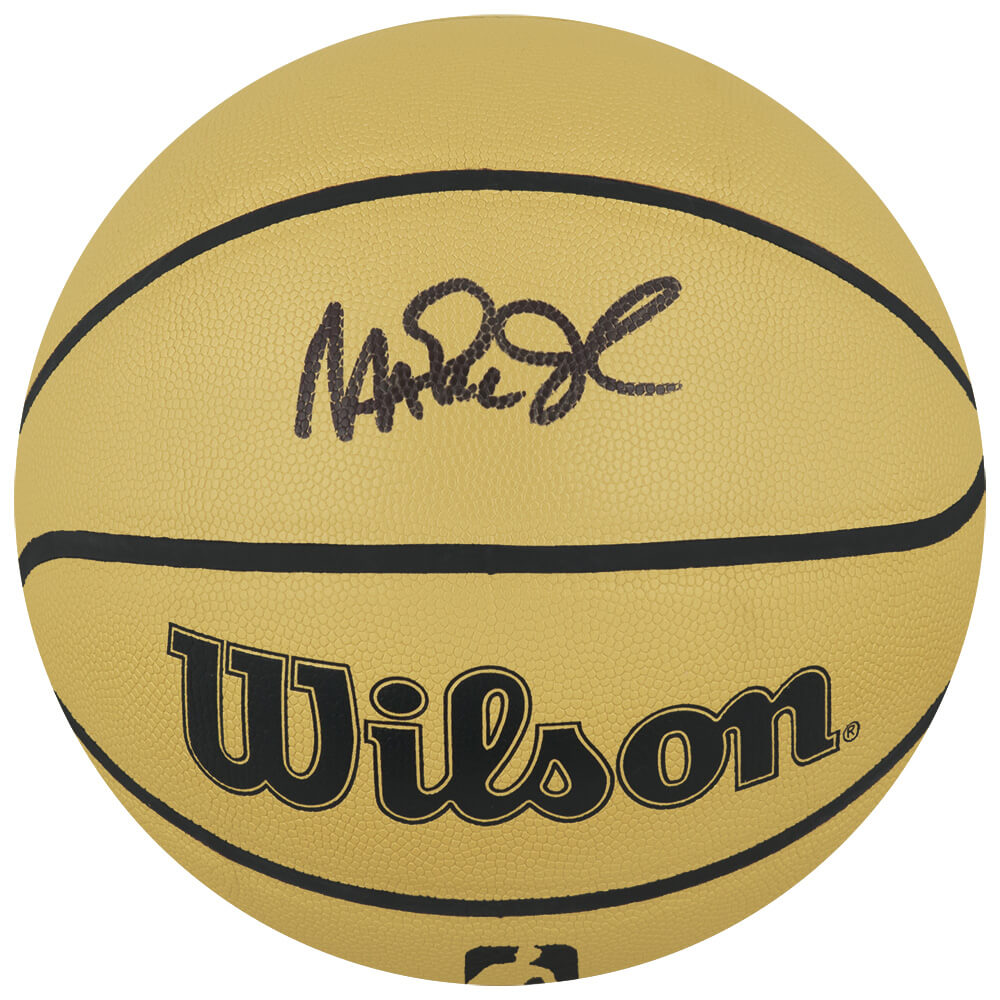 Magic Johnson Signed Wilson Gold Basketball - JOHBSK225 - Magic Johnson Signed Wilson Gold Basketball product image