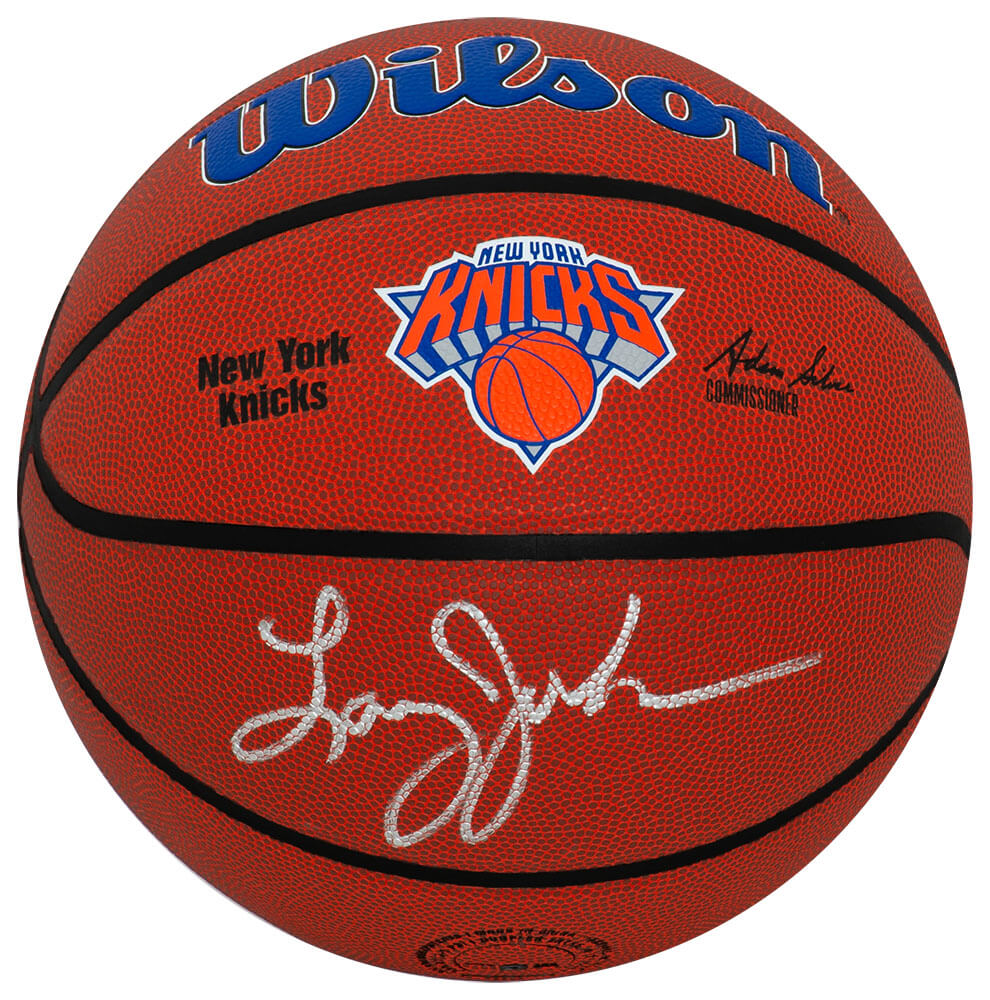 Larry Johnson Signed New York Knicks Logo Wilson NBA Basketball - JOHBSK242 - Larry Johnson Signed New York Knicks Logo Wilson NBA Basketball product image