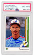 Randy Johnson Signed Montreal Expos 1989 Upper Deck Rookie Baseball Card #25 (PSA Encapsulated - Auto Grade 10) - JOHCAR101 - Randy Johnson Signed Montreal Expos 1989 Upper Deck Rookie Baseball Card #25 (PSA Encapsulated - Auto Grade 10) product image