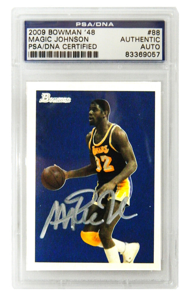 Magic Johnson Signed Los Angeles Lakers 2009 Bowman Trading Card #88 - (PSA Encapsulated) - JOHCAR206 - Magic Johnson Signed Los Angeles Lakers 2009 Bowman Trading Card #88 - (PSA Encapsulated) product image