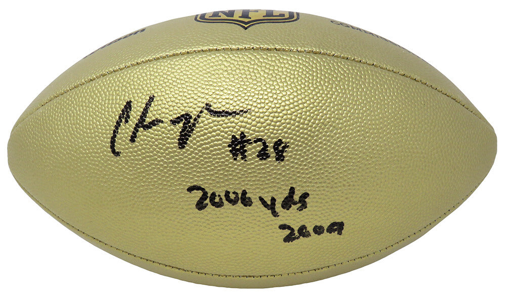 Chris Johnson Signed Wilson Duke Gold Metallic NFL Full Size Replica Football w/2006 Yds 2009 - JOHFTB312 - Chris Johnson Signed Wilson Duke Gold Metallic NFL Full Size Replica Football w/2006 Yds 2009 product image
