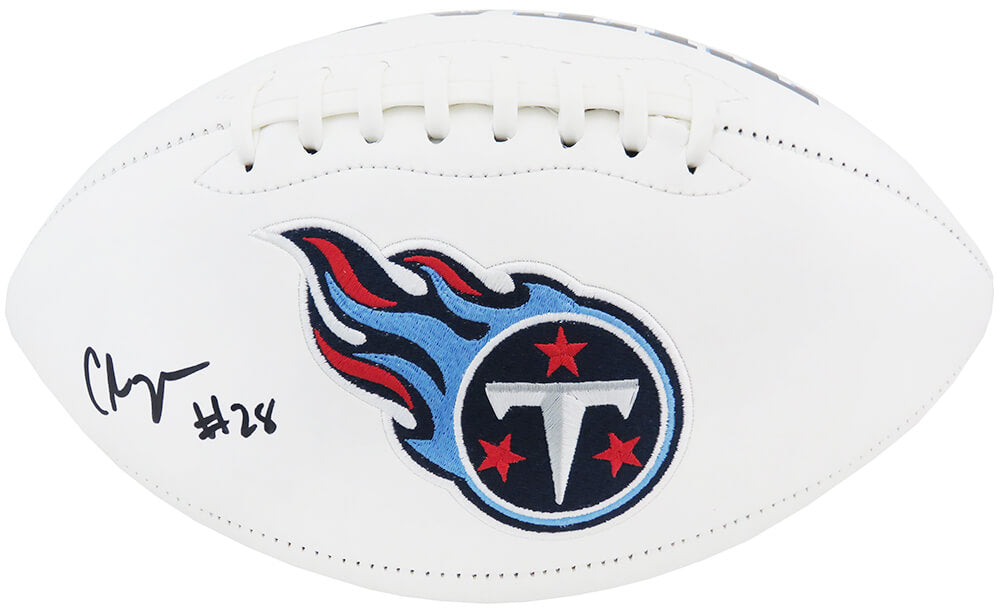 Chris Johnson Signed Tennessee Titans White Logo Football - JOHFTB314 - Chris Johnson Signed Tennessee Titans White Logo Football product image