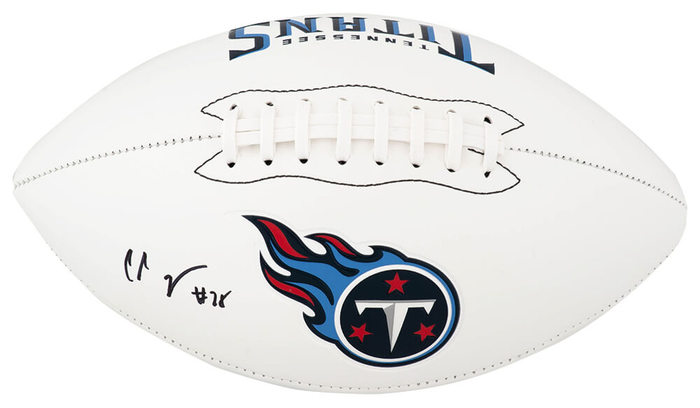 Chris Johnson Signed Tennessee Titans Logo Franklin White Football - JOHFTB316 - Chris Johnson Signed Tennessee Titans Logo Franklin White Football product image