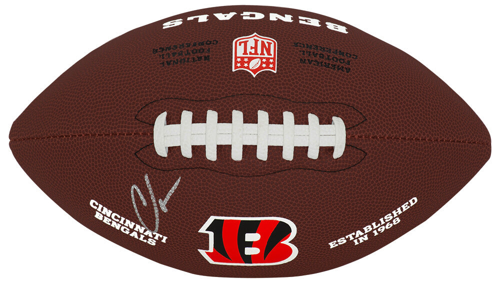 Chad Johnson Signed Cincinnati Bengals Wilson Brown Team Logo Full Size Football - JOHFTB333 - Chad Johnson Signed Cincinnati Bengals Wilson Brown Team Logo Full Size Football product image