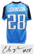 Chris Johnson Signed Blue Custom Football Jersey - JOHJRY300 - Chris Johnson Signed Blue Custom Football Jersey product image