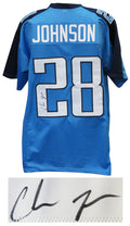 Chris Johnson Signed Blue Custom Jersey - JOHJRY301 - Chris Johnson Signed Blue Custom Jersey product image