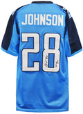 Chris Johnson Signed Blue Custom Football Jersey w/2006 Yds 2009 - JOHJRY302 - Chris Johnson Signed Blue Custom Football Jersey w/2006 Yds 2009 product image