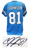 Calvin Johnson Signed Blue Custom Football Jersey - JOHJRY330 - Calvin Johnson Signed Blue Custom Football Jersey product image