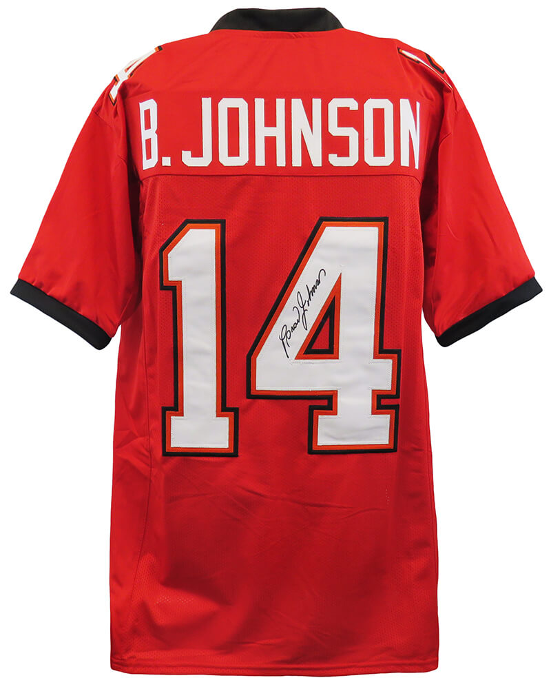 Brad Johnson Signed Red Custom Football Jersey - JOHJRY350 - Brad Johnson Signed Red Custom Football Jersey product image