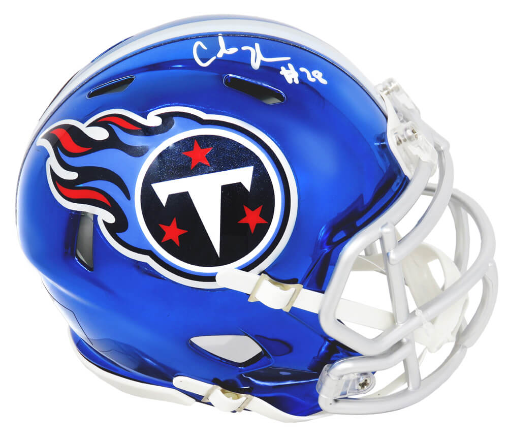 Chris Johnson Signed Tennessee Titans Chrome Riddell Speed Mini Helmet - JOHMIN301 - Chris Johnson Signed Tennessee Titans Chrome Riddell Speed Mini Helmet product image