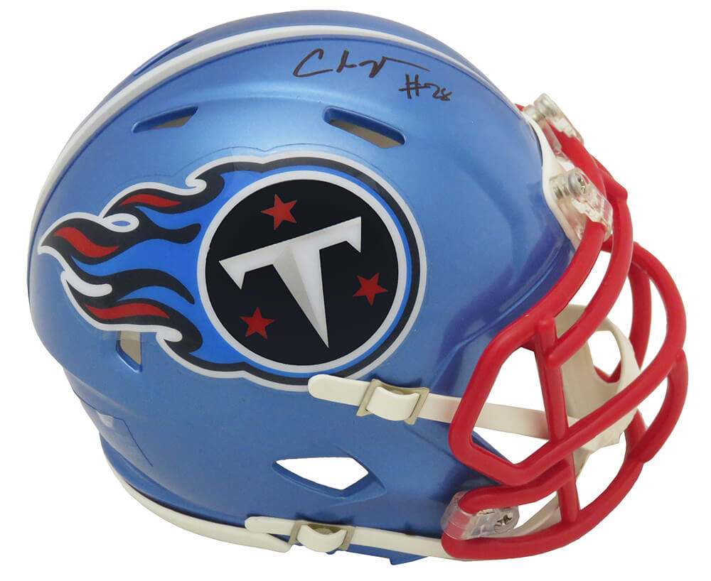 Chris Johnson Signed Tennessee Titans FLASH Riddell Speed Mini Helmet - JOHMIN302 - Chris Johnson Signed Tennessee Titans FLASH Riddell Speed Mini Helmet product image