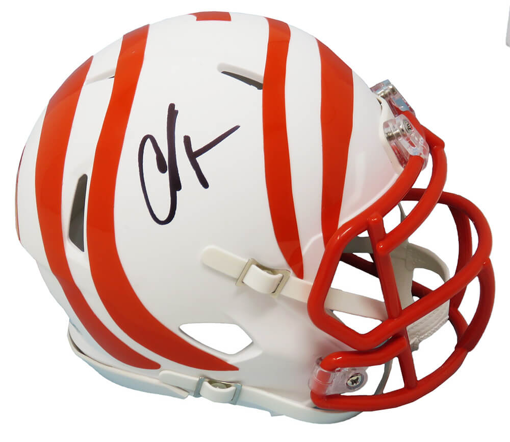 Chad Johnson Signed Cincinnati Bengals Flat White Matte Riddell Speed Mini Helmet - JOHMIN322 - Chad Johnson Signed Cincinnati Bengals Flat White Matte Riddell Speed Mini Helmet product image