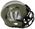 Chad Johnson Signed Cincinnati Bengals Salute to Service Riddell Speed Mini Helmet - JOHMIN327 - Chad Johnson Signed Cincinnati Bengals Salute to Service Riddell Speed Mini Helmet product image