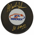 Mark Johnson Signed USA Hockey Logo Hockey Puck w/80 Gold - JOHPUC400 - Mark Johnson Signed USA Hockey Logo Hockey Puck w/80 Gold product image