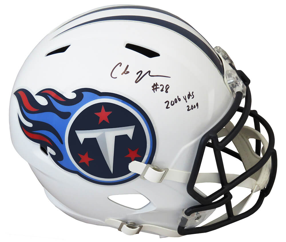 Chris Johnson Signed Tennessee Titans Throwback Riddell Full Size Replica Speed Helmet w/2006 Yds 2009 - JOHREP301 - Chris Johnson Signed Tennessee Titans Throwback Riddell Full Size Replica Speed Helmet w/2006 Yds 2009 product image