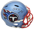 Chris Johnson Signed Tennessee Titans FLASH Riddell Full Size Replica Speed Helmet w/2006 Yds 2009 - JOHREP303 - Chris Johnson Signed Tennessee Titans FLASH Riddell Full Size Replica Speed Helmet w/2006 Yds 2009 product image