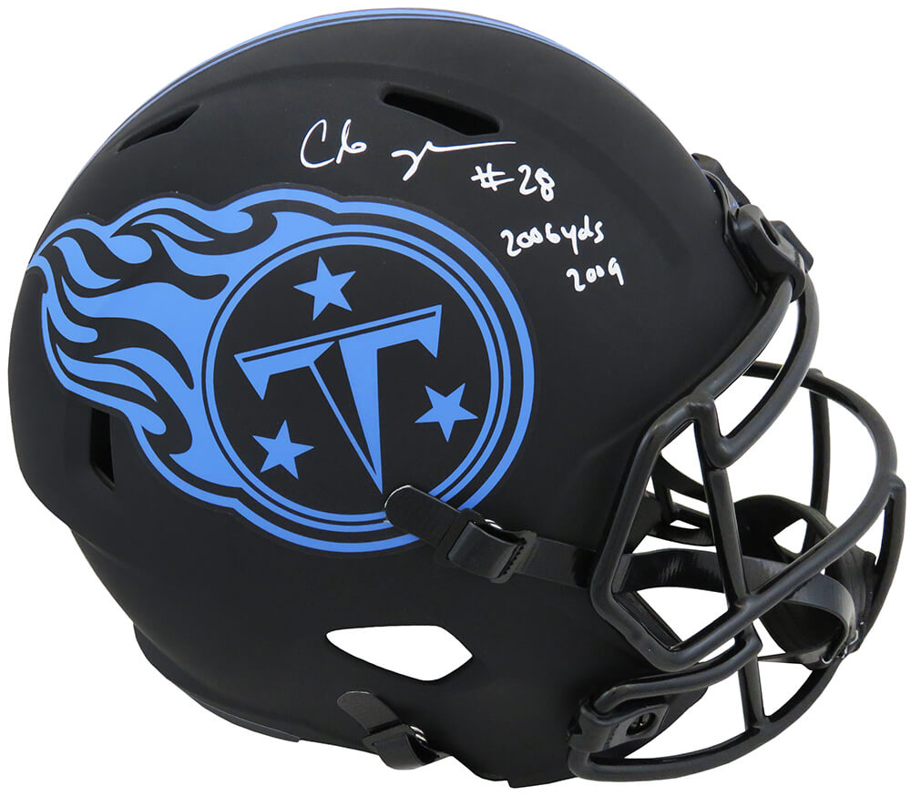 Chris Johnson Signed Tennessee Titans Eclipse Riddell Full Size Replica Speed Helmet w/2006 Yds 2009 - JOHREP305 - Chris Johnson Signed Tennessee Titans Eclipse Riddell Full Size Replica Speed Helmet w/2006 Yds 2009 product image