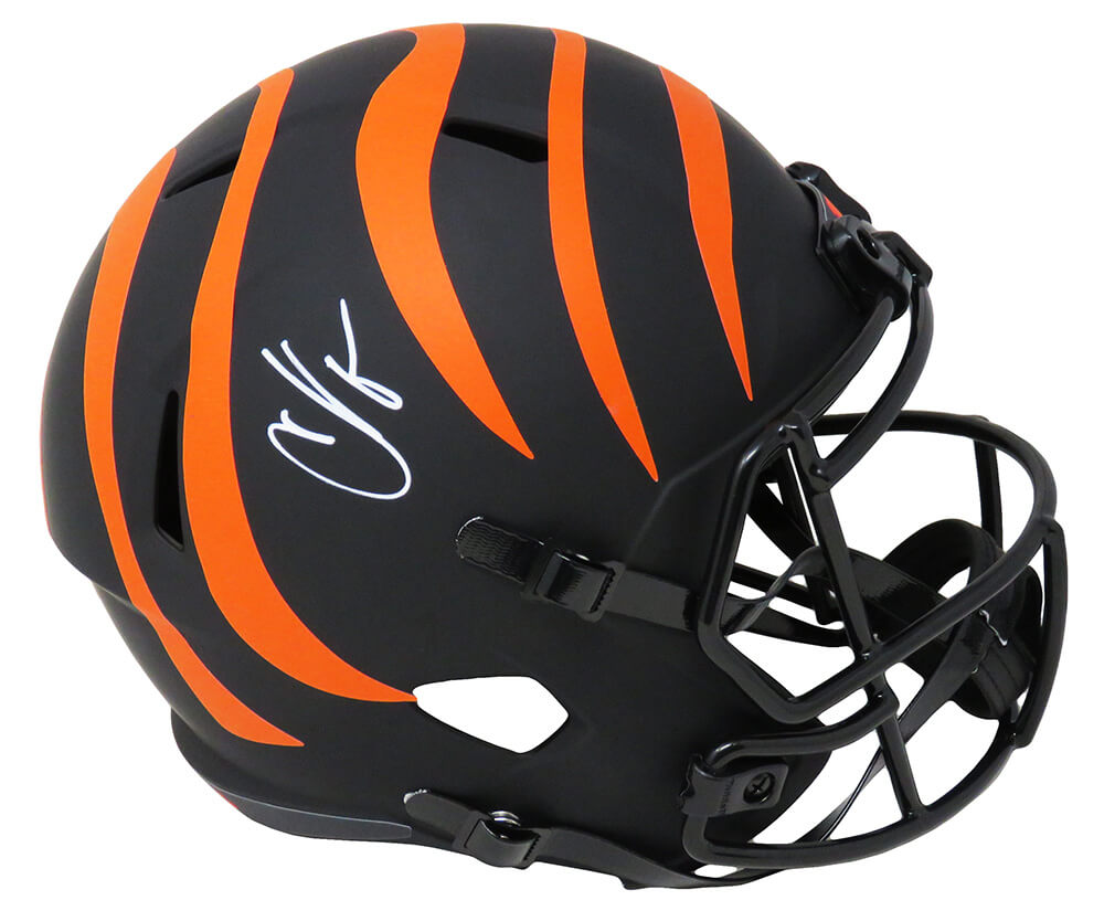 Chad Johnson Signed Cincinnati Bengals Eclipse Black Matte Riddell Full Size Speed Replica Helmet - JOHREP343 - Chad Johnson Signed Cincinnati Bengals Eclipse Black Matte Riddell Full Size Speed Replica Helmet product image