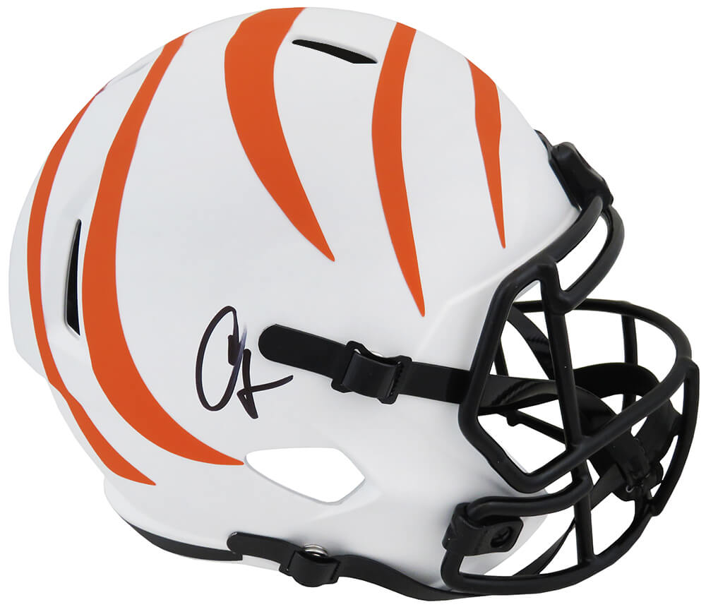 Chad Johnson Signed Cincinnati Bengals Lunar Eclipse White Matte Riddell Full Size Speed Replica Helmet - JOHREP345 - Chad Johnson Signed Cincinnati Bengals Lunar Eclipse White Matte Riddell Full Size Speed Replica Helmet product image