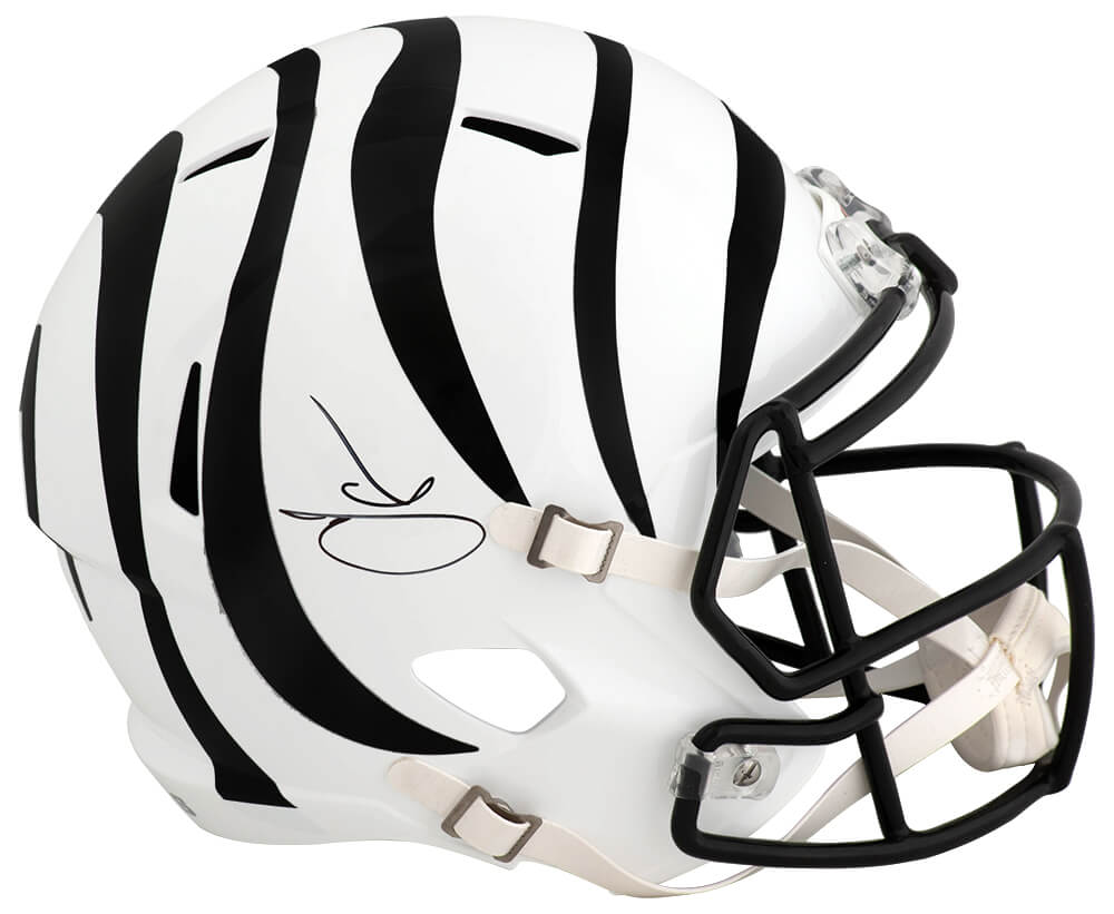 Chad Johnson Signed Cincinnati Bengals Alternate White Riddell Full Size Speed Replica Helmet - JOHREP346 - Chad Johnson Signed Cincinnati Bengals Alternate White Riddell Full Size Speed Replica Helmet product image