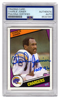Charlie Joiner Signed San Diego Chargers 1984 Topps Football Trading Card #181 w/HOF'96 - (PSA Encapsulated) - JOICAR307 - Charlie Joiner Signed San Diego Chargers 1984 Topps Football Trading Card #181 w/HOF'96 - (PSA Encapsulated) product image